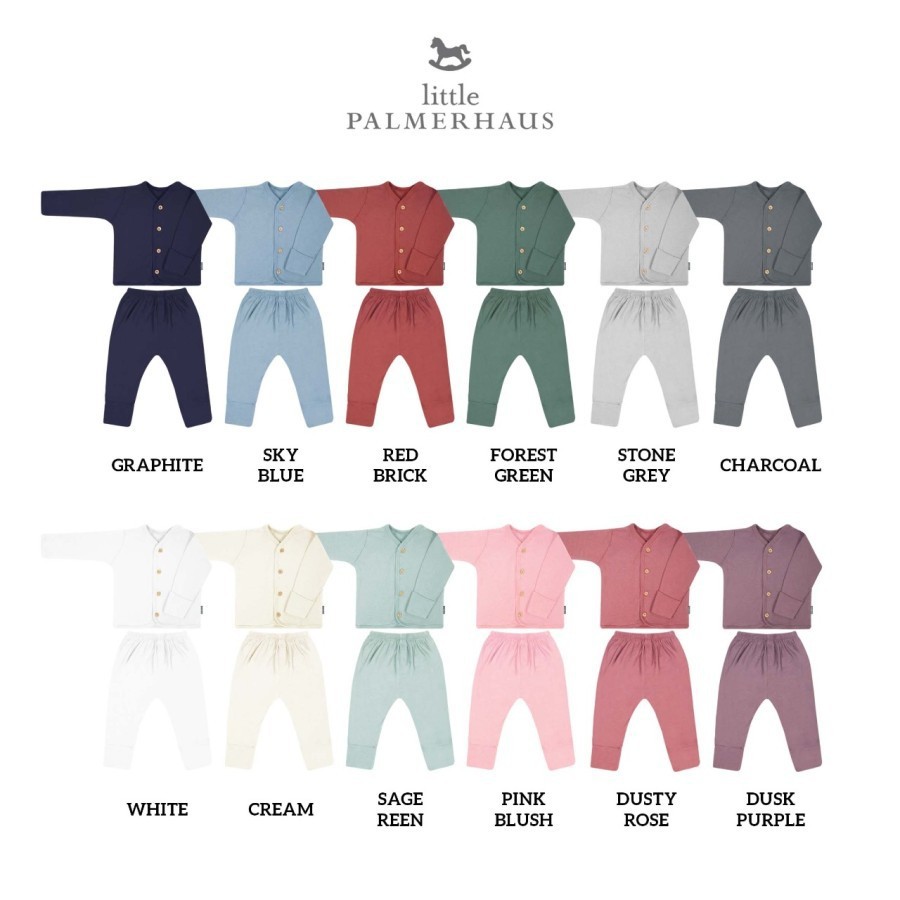 Little Palmerhaus - Button Tee Long Sleeve Setelan Piyama Bayi