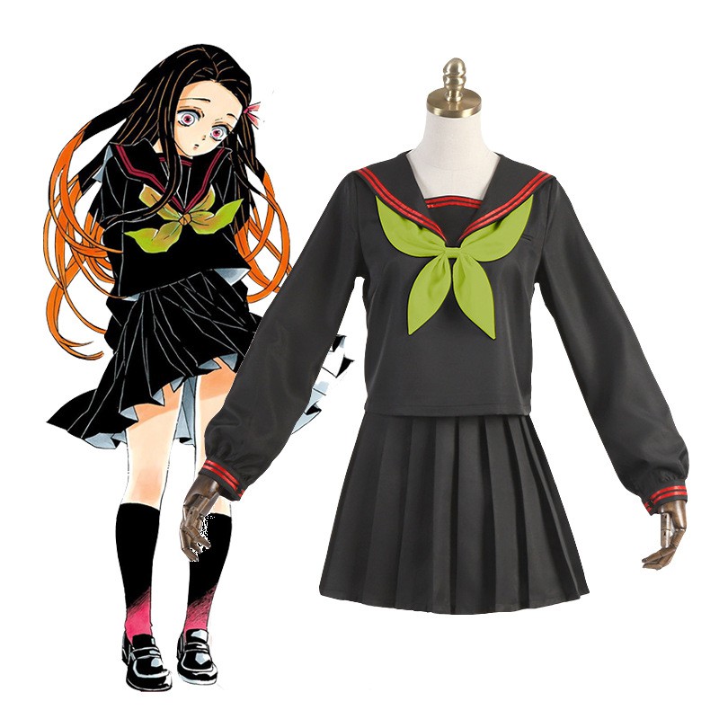 CC-180 kostum kimetsu no yaiba cosplay sailor uniform seifuku nezuko demon slayer