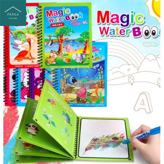 

New [130gr] CIB - Magic Water Book Buku Gambar Mewarnai Anak Dengan Pulpen Tinta Air Water Drawing