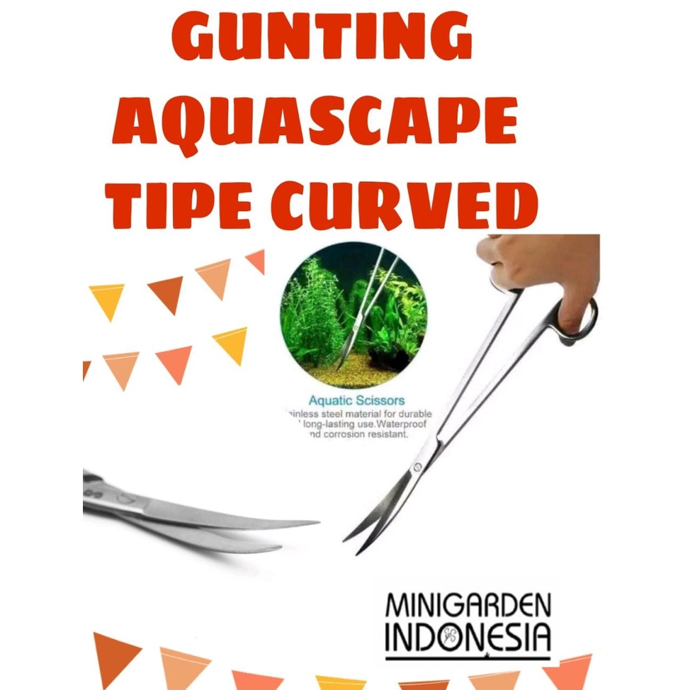 GUNTING AQUASCAPE CURVED gunting trimming stainless ujung bengkok