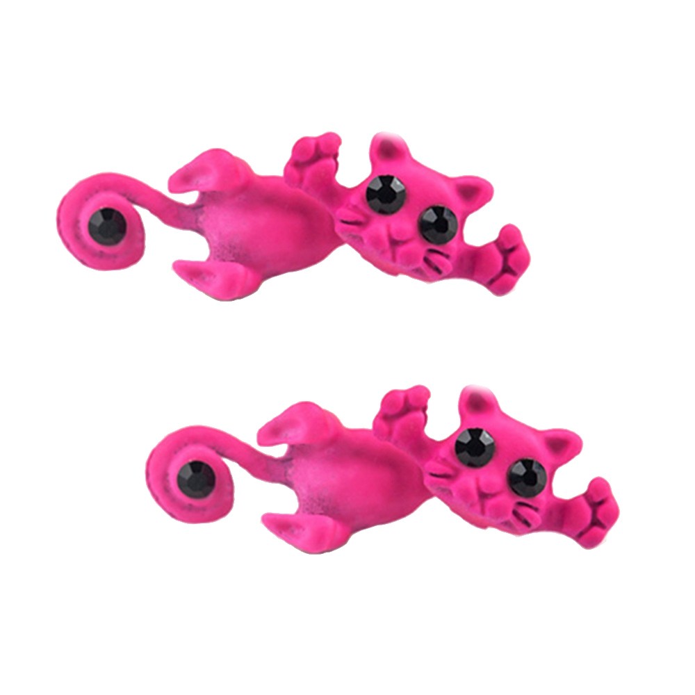 Anting Tusuk Dengan Bahan Polimer Dan Gambar Kartun Binatang Srigala 3D