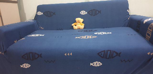 Cover Sofa 2 Seater Dudukan Import Elastis Stretch Sarung Penutup Pelindung Sofa