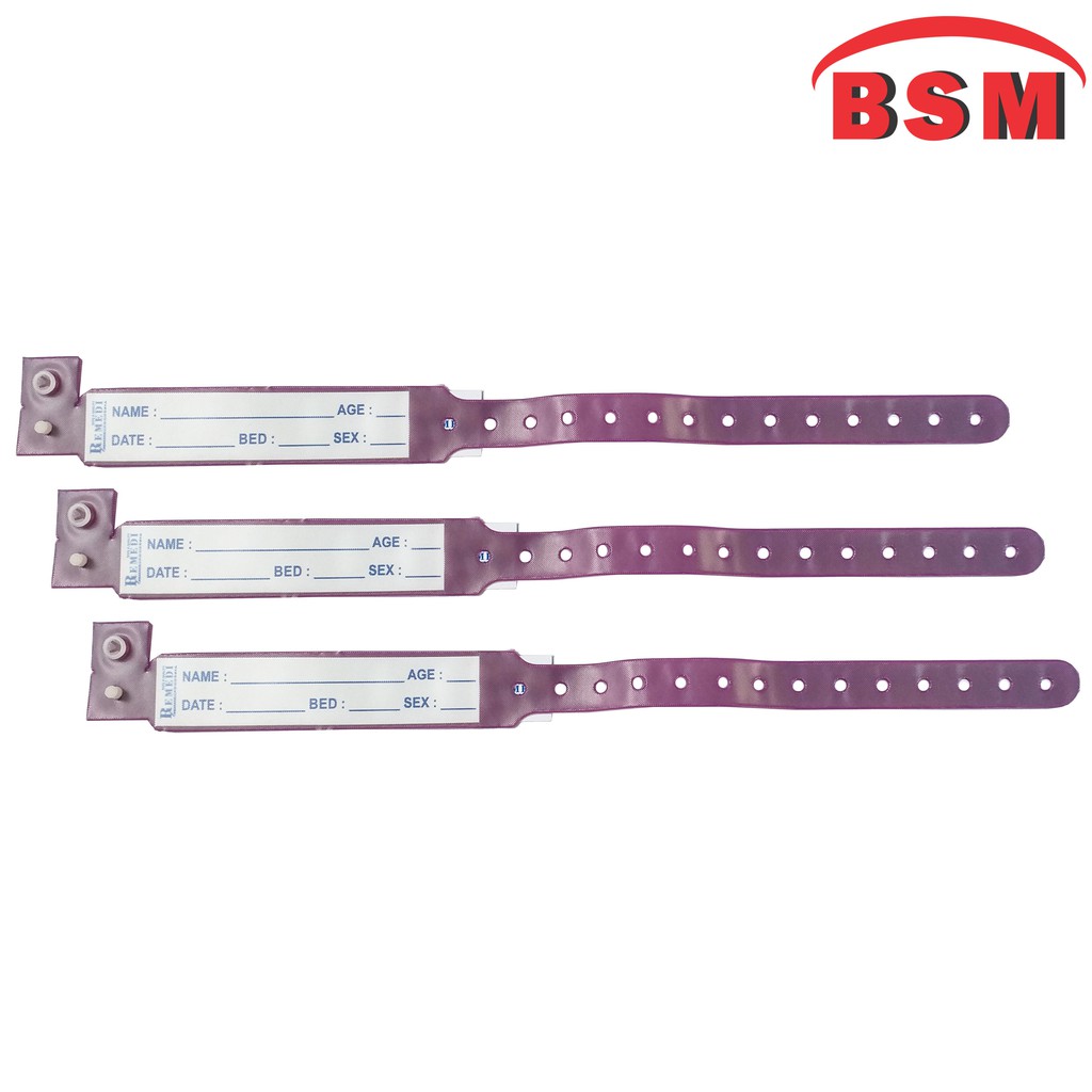 ID Band Adult Purple Remidi Gelang Pasien Dewasa Warna Ungu Remidi