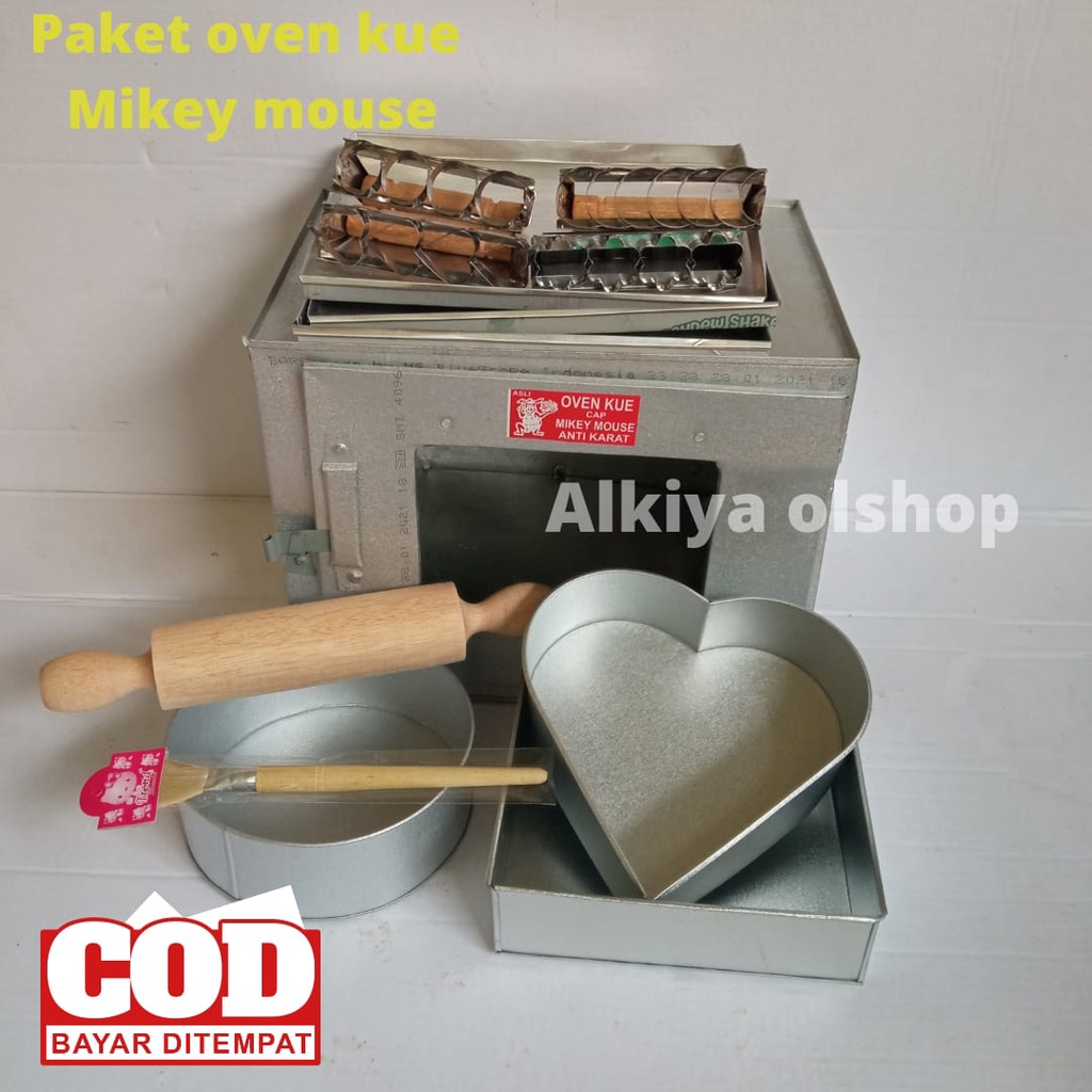 OVEN KOMPOR OVEN KUE MIKEY MOUSE DENGAN ANEKA CETAKAN KUE DAN LOYANG PERALATAN