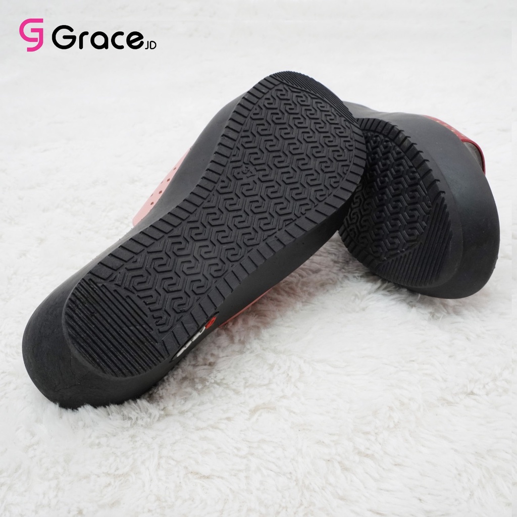 GRACE [SFL-403] Sendal Wedges Wanita CALBI/ Sandal Hak Tinggi Selop Kokop