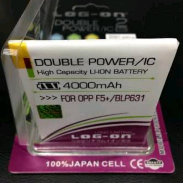 BATERAI DOUBLE POWER LOG ON OPPO F5+/F5 PLUS(4000mAh)