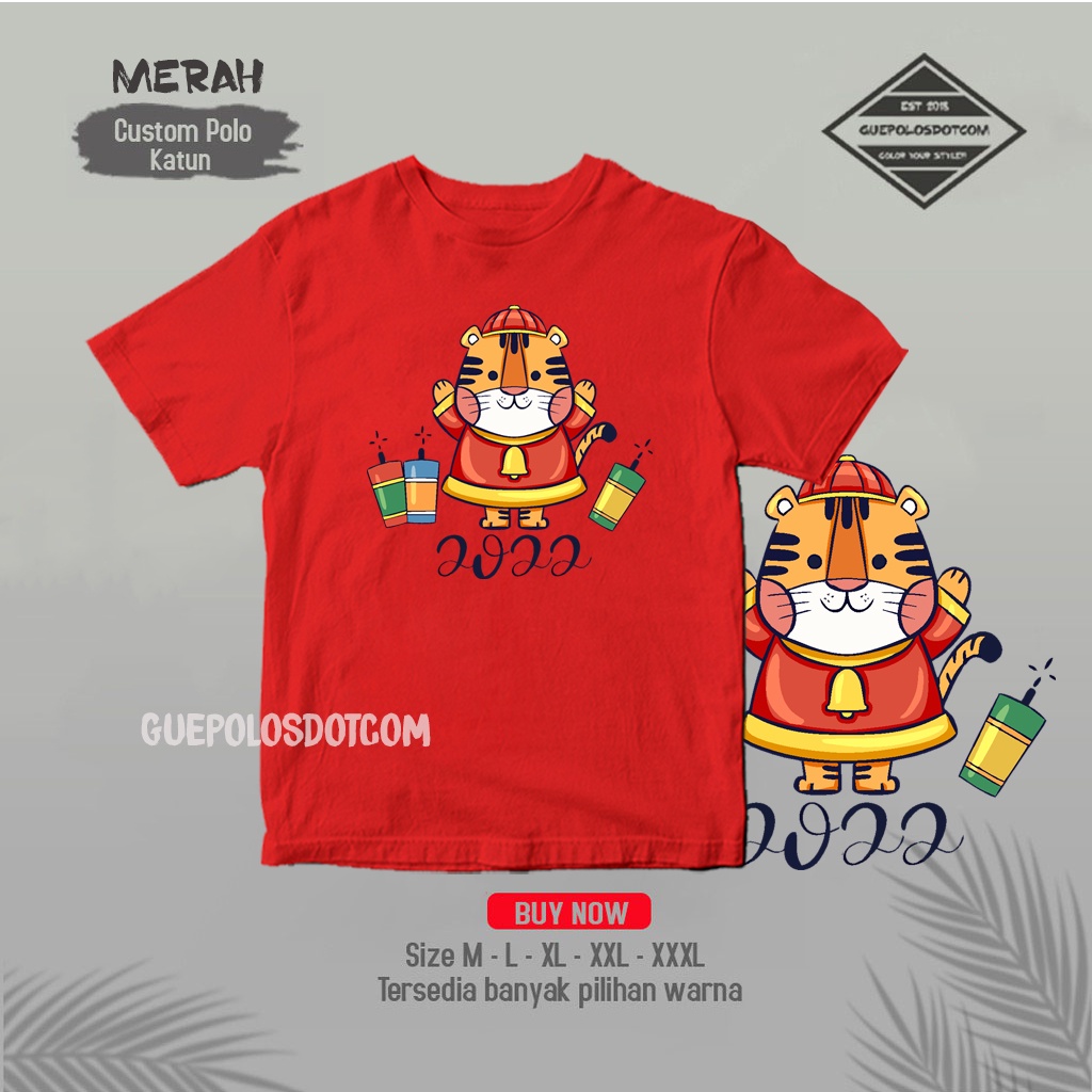 Baju Kaos Keluarga Family Couple Imlek 2022 gambar tiger lilin KAOS BAJU FAMILY IMLEK SINCIA 2022 TY