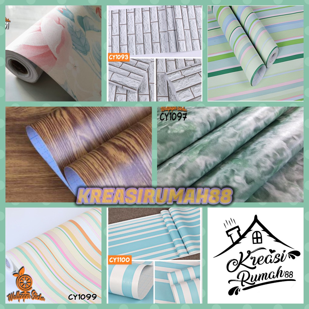 Wallpaper Stiker Dinding wallstiker Motif wallpaper 3D ukuran 45cm X 9meter high quality