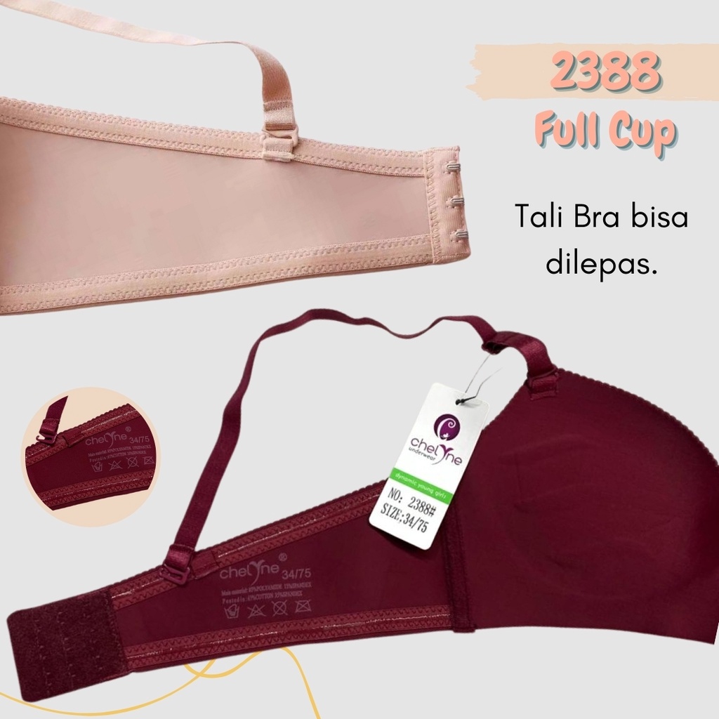 BH Chelyne Seamless Premium 2188 / 2388 Push-Up-Bra Full/Half Cup Bra Polos - Tanpa Kawat Penyanggah