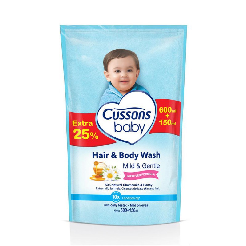 Cussons Baby Hair and Body Wash Mild &amp; Gentle  - 600+150 ml