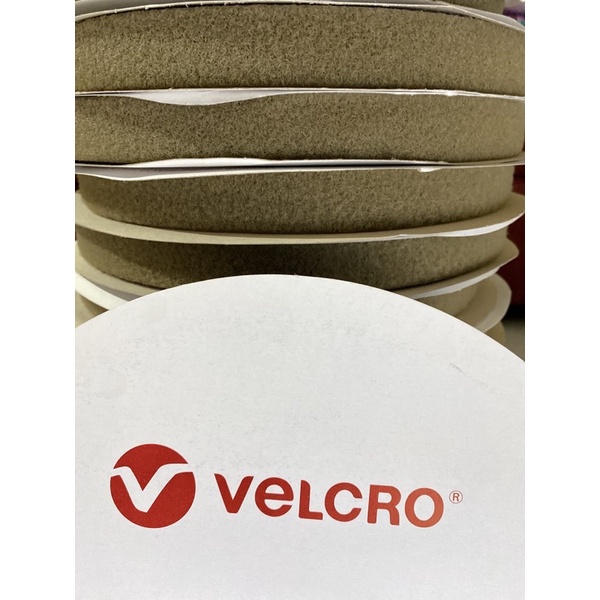 Velcro merk real velcro brand bagian halus nya saja- warna cayote ykk lebar 2.5 cm - hook and loop premium per 1 Meteran