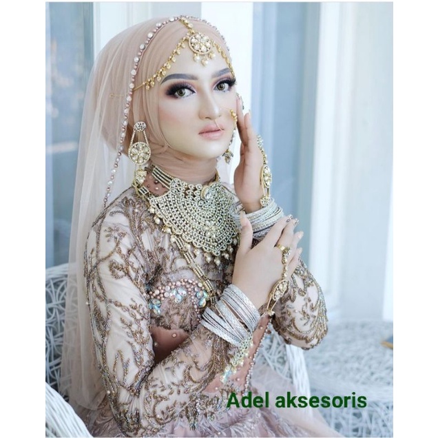 Hijab Peil Mutiara/Daimon cangkang/Jilbab Pengantin/Hijab Pangantin-4