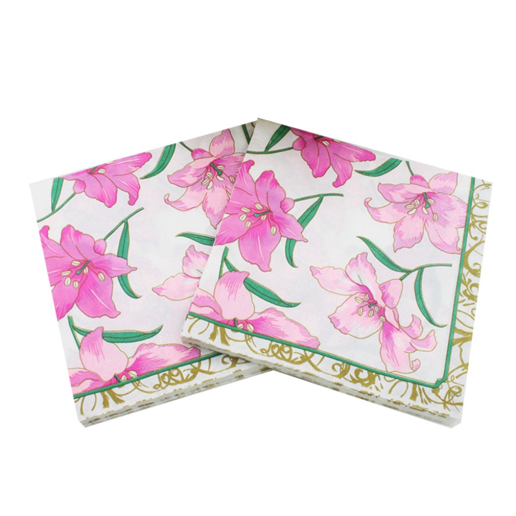 Colorful Flower Design Paper Napkins Tissue Serviettes 20 Sheets