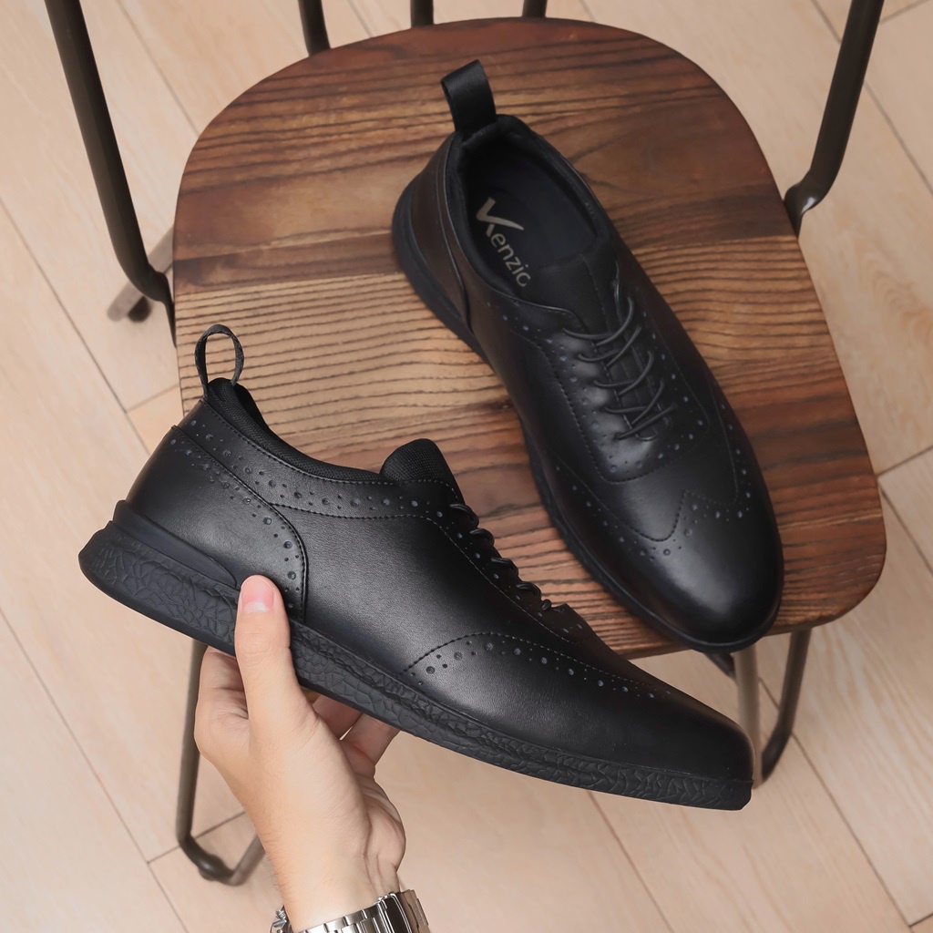 ARISTO BLACK ORIGINAL x KENZIOS Sepatu Kulit Sapi Asli Full Hitam Pria Formal Pantofel Tali Kerja Kantor Dinas Resmi Guru Kantoran Pesta Undangan Wedding Kondangan Nikah Wisuda Kuliah Semi Casual Derby Oxford Genuine Leather Kenzio Footwear Keren Terbaru