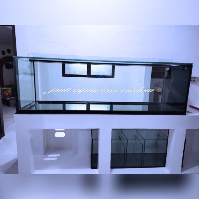aquarium air laut 200x60x60 15mm set kabinet rangka hollo