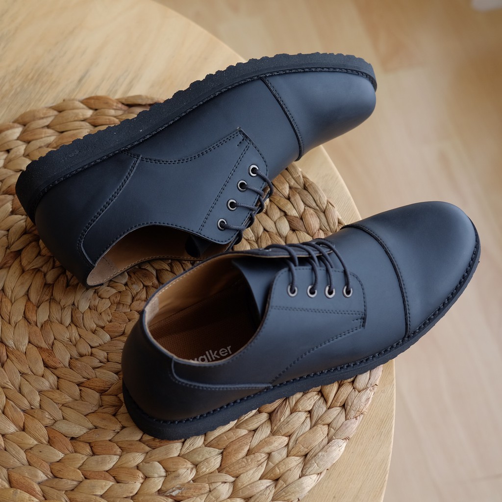 Elvaro Black | Sepatu Pantofel Hitam Pria Casual Kerja Cowok Kantor Pantofel Oxford |FORIND Oxwalker