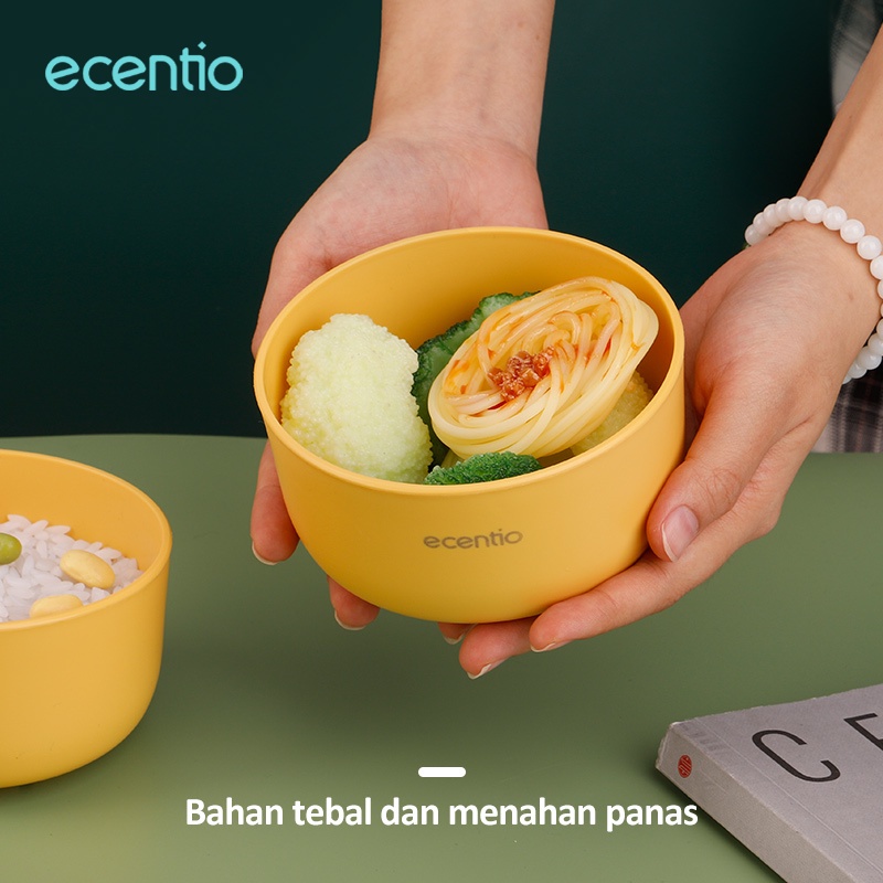 ecentio 5pcs Piring Makan plastic/piring bundar buah/kotak dinner Plate Warni Set BPA FREE-6