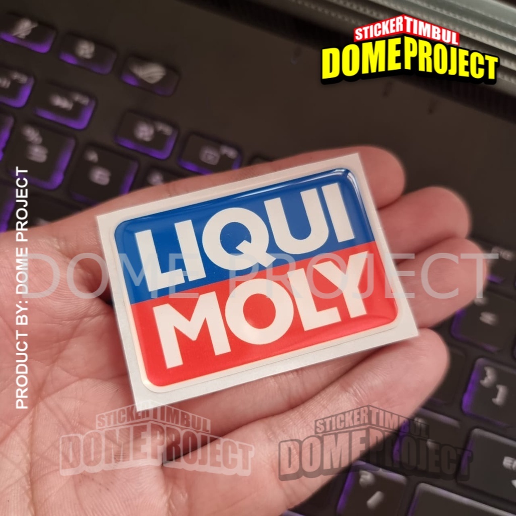 STIKER MOTOR LOGO LIQUI MOLY STIKER TIMBUL 3D LENTUR STIKER RESIN STIKER OUTDOOR STIKER AKSESORIS SEPEDA MOTOR