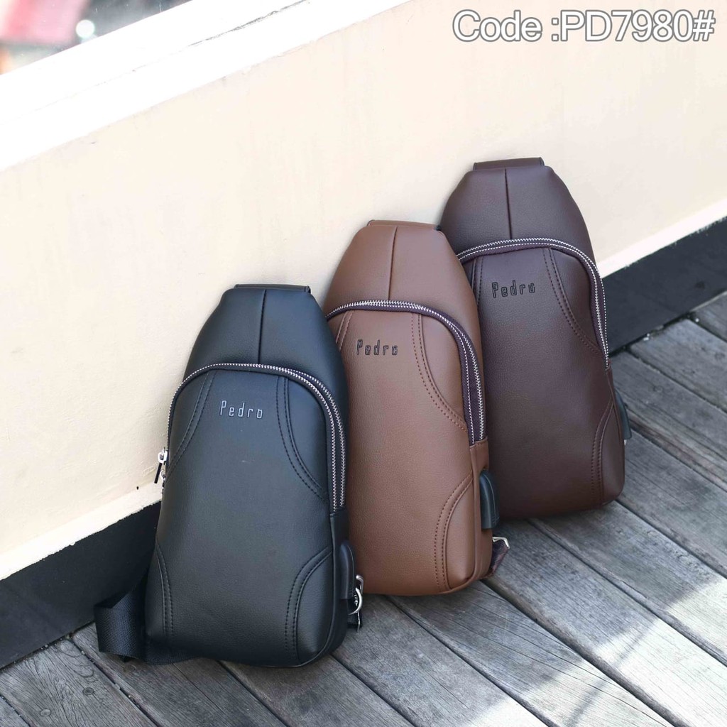 Tas Bag Selempang cowok Waist Bag PEDRO 7980 #081