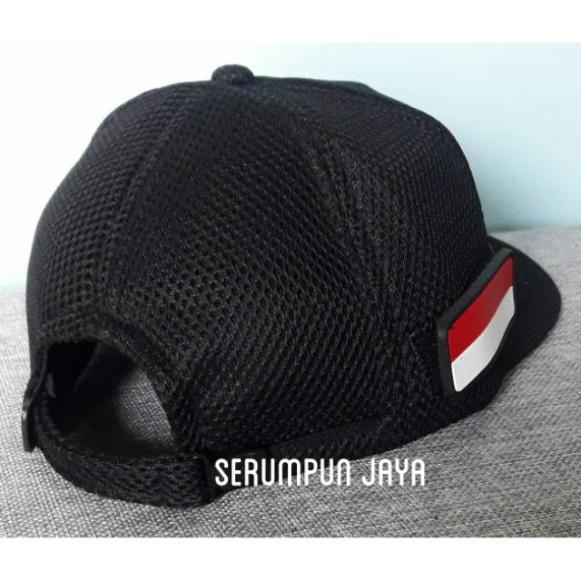 TOPI GADA PRATAMA - TOPI GADA PRATAMA LIST HITAM KUNING JARING VELCRO HITAM + 3 PATCH