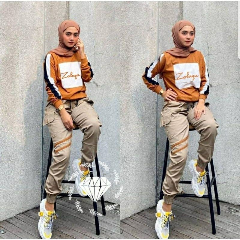 PCS SET GISKA ZLQ SETELAN PAKAIAN WANITA ATASAN DAN CELANA BABYTERRY KATUN 2 UKURAN ALLSIZE DAN JUMBO MS