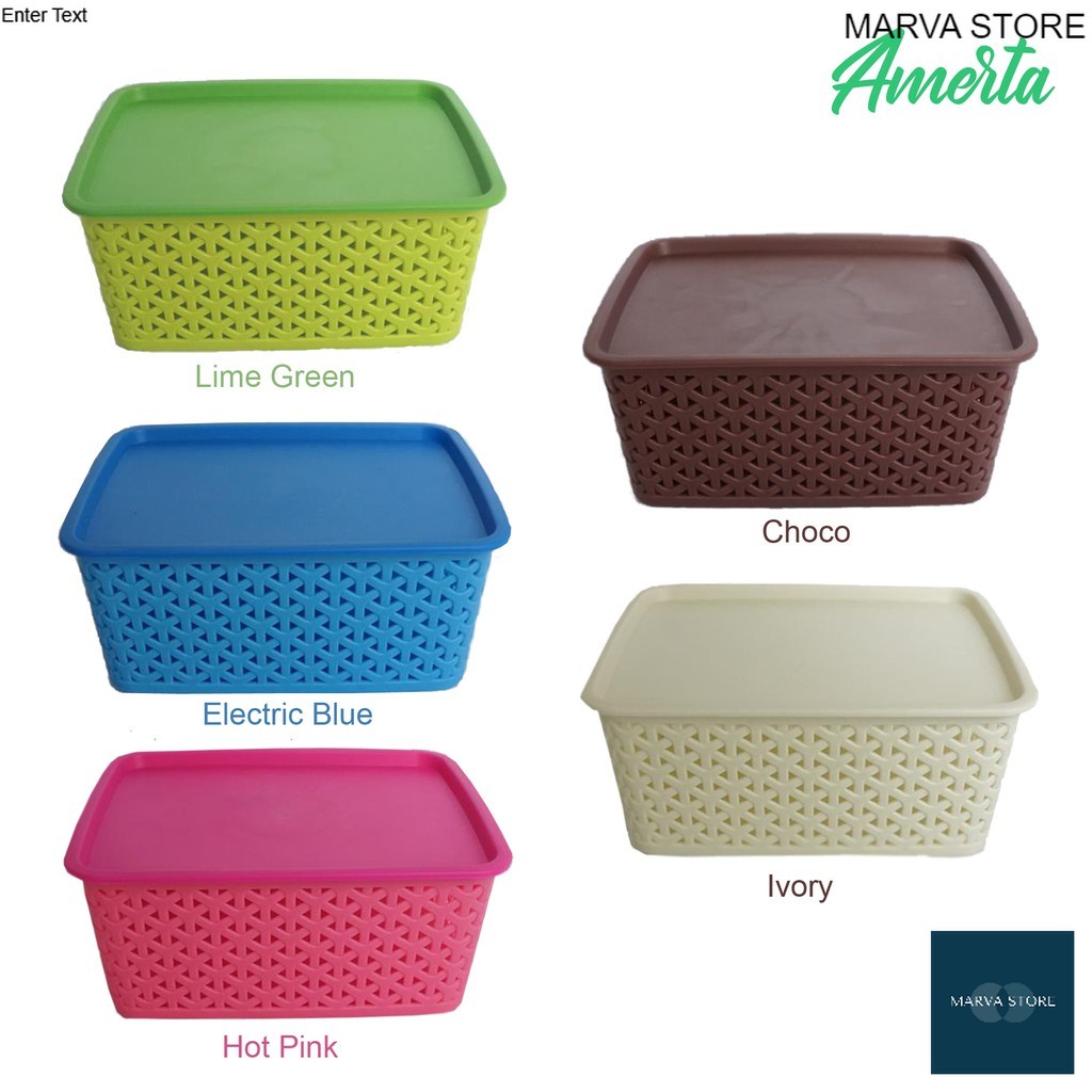 MARVA - Keranjang serbaguna dengan tutup ukuran S - Keranjang AMERTA