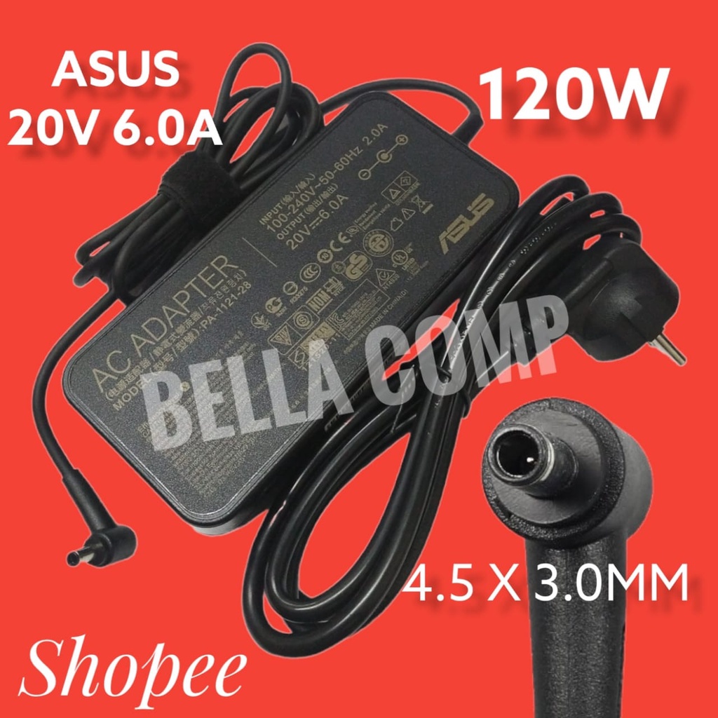 ( ASUS ) 120W 20V 6A DC 4.5X3.0MM AC Adaptor Charger Laptop Asus Q537FD Q537F Q547FD Q547F K570Z K570ZD K570U Q506f Q536F Q526F UX564EI UX564EH