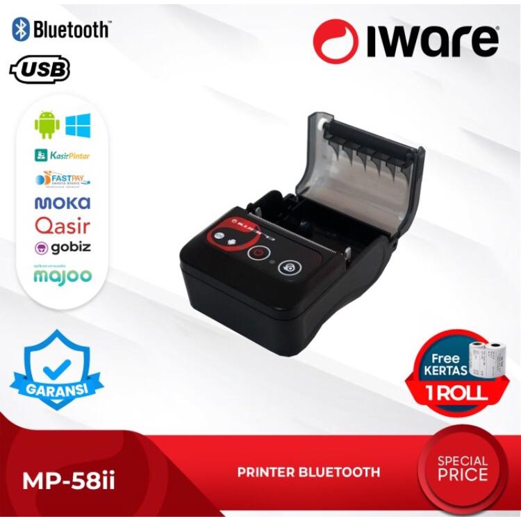 PRINTER BLUETOOTH STRUK  KASIR SPBU PULSA PPOB THERMAL 57MM / 58MM