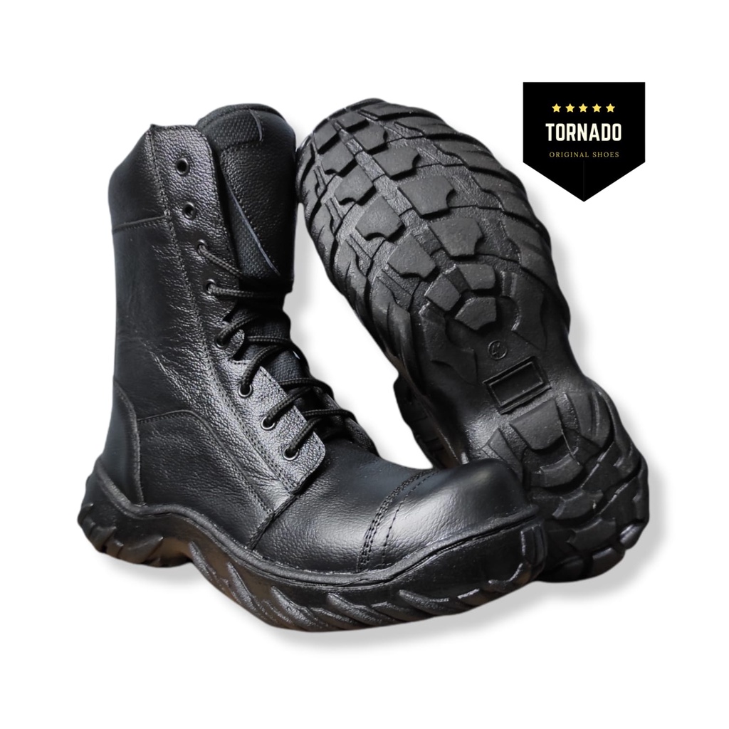 SEPATU PDL PDH KULIT UJUNG BESI PREMIUM BEST SELLER TNI POLRI KERJA LAPANGAN / SEPATU SAFETY BOOTS