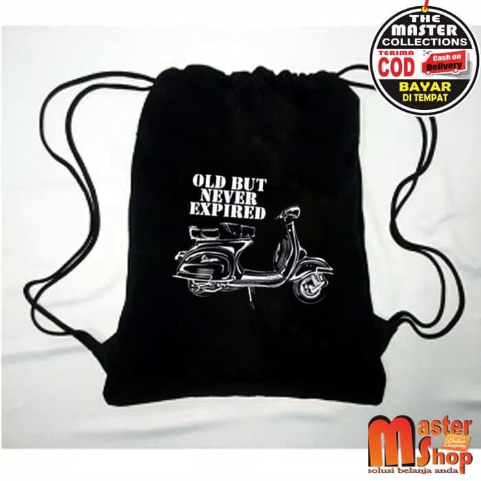 Tas Serut Vespa / Drawstring / Tas Tali / Tas Stringbag Gym Olahraga ( MURAH BISA COD )