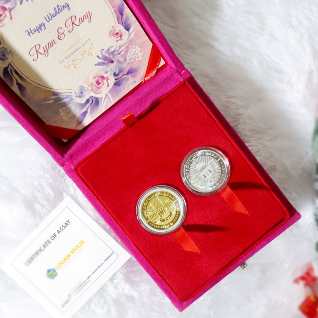[SPECIAL BUNDLING] 1 Dinar Emas Antam + 1 Dirham Perak Antam + Box