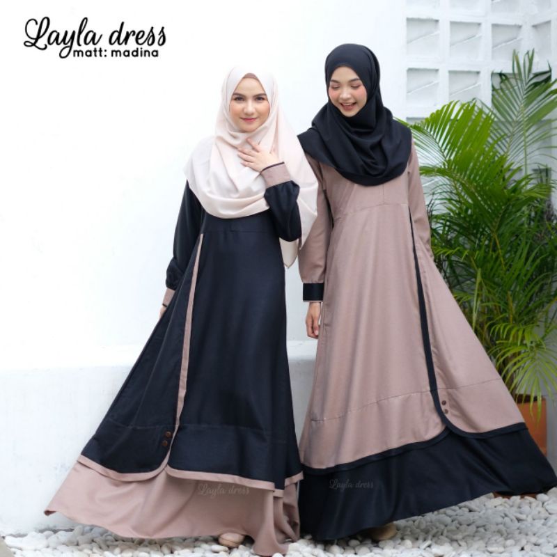 Gamis katun madina kombinasi/termurah/terlaris/terbaru/best seller