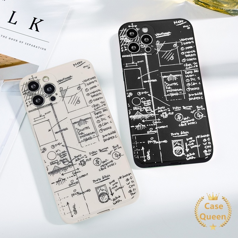 Soft Case Desain Draft Matematika Untuk 11 12 13 Pro Max 7Plus 6 6s 7 8 Plus XR X XS Max SE 2020