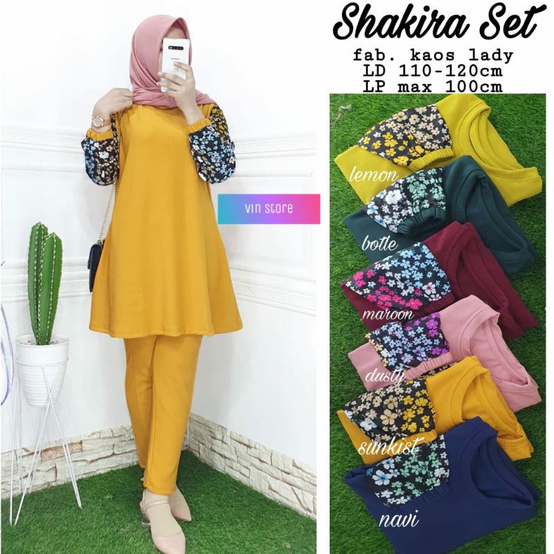 Shakira set/setelan kaos wanita/fashion kekinian