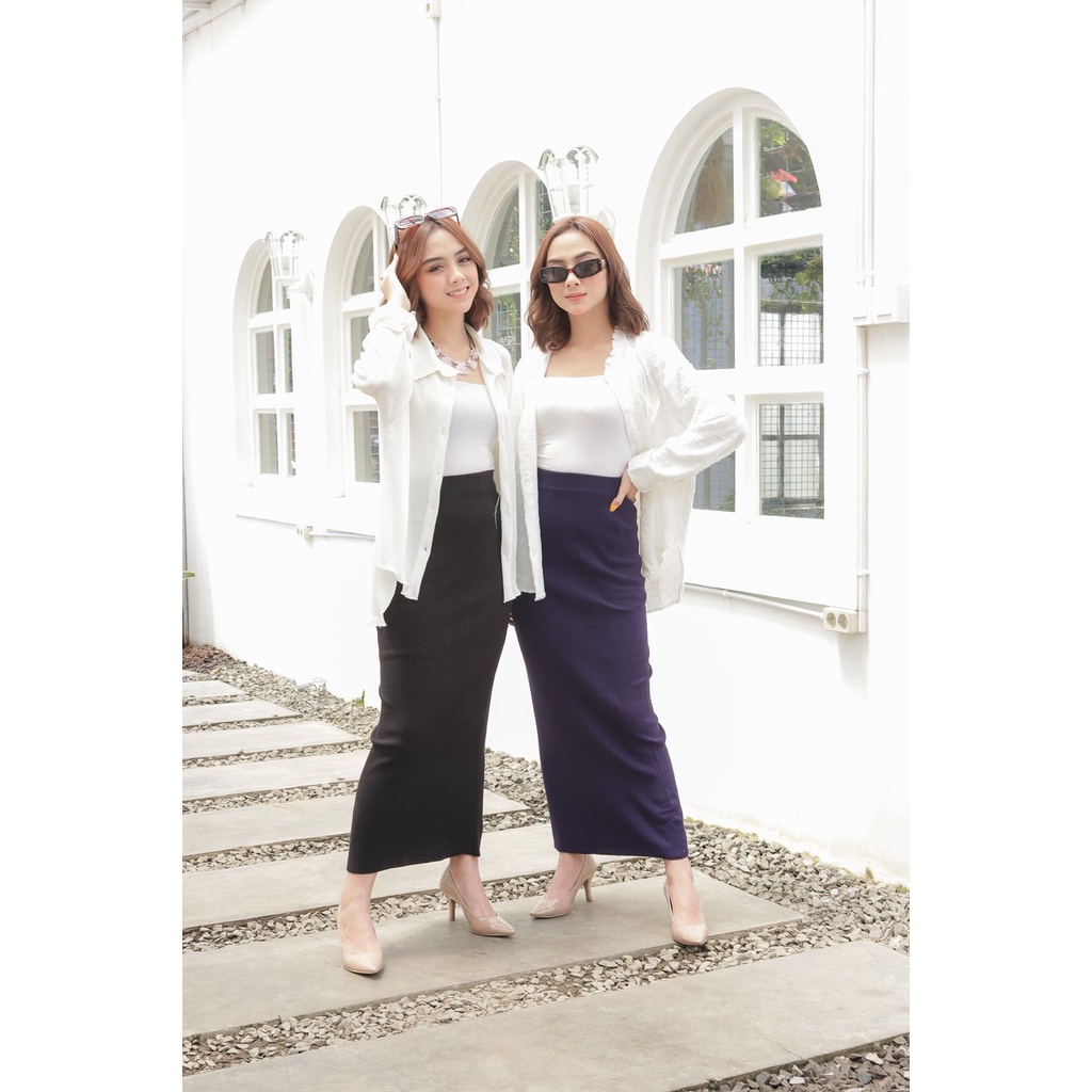 Aline span plisket skirt | rok wanita | bawahan muslim wanita-4