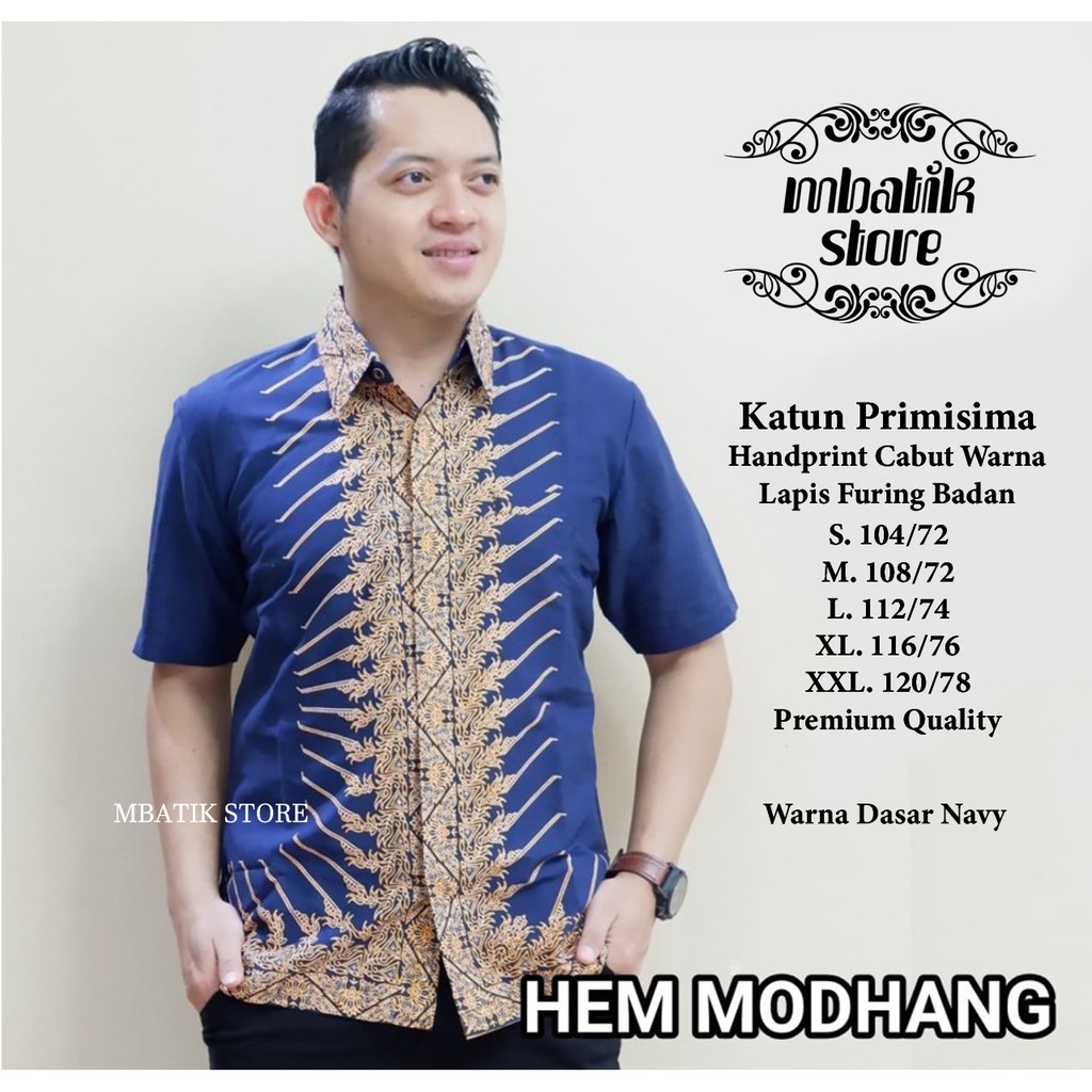 Modhang 2 Kemeja Batik Pria Pendek Full Furing by Dewo