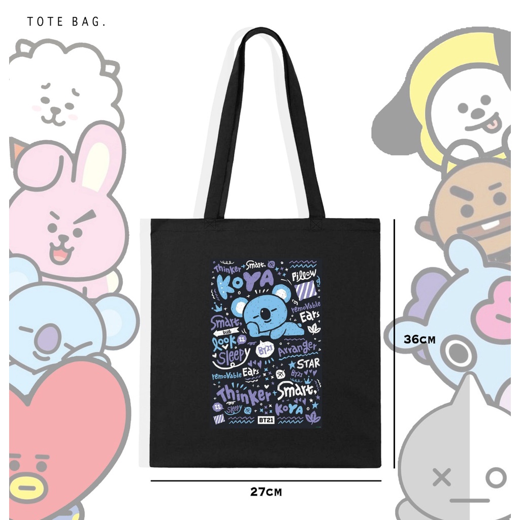 TOTE BAG WANITA BABY BANGTAN ARMY BT21 / TAS WANITA / KANVAS / KPOP