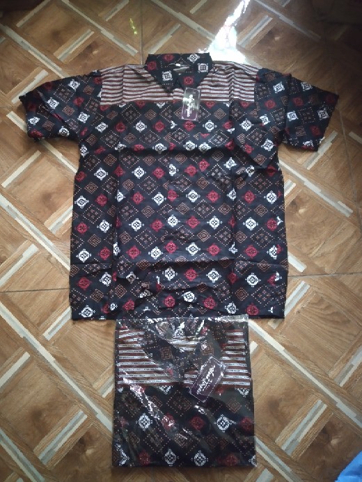 Size M. L. Xl. 2l.3l.4l .. Bswart Batik Hrb026 Kenongo Hem Pendek Padi Pekalongan M L Xl Batik