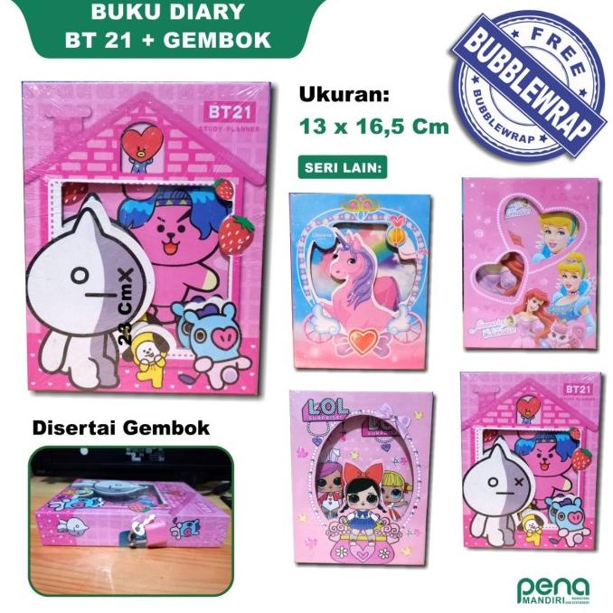 

Open DS] Buku Diary Anak Gembok Kunci Notebook Buku Harian BTS BT-21 Keci