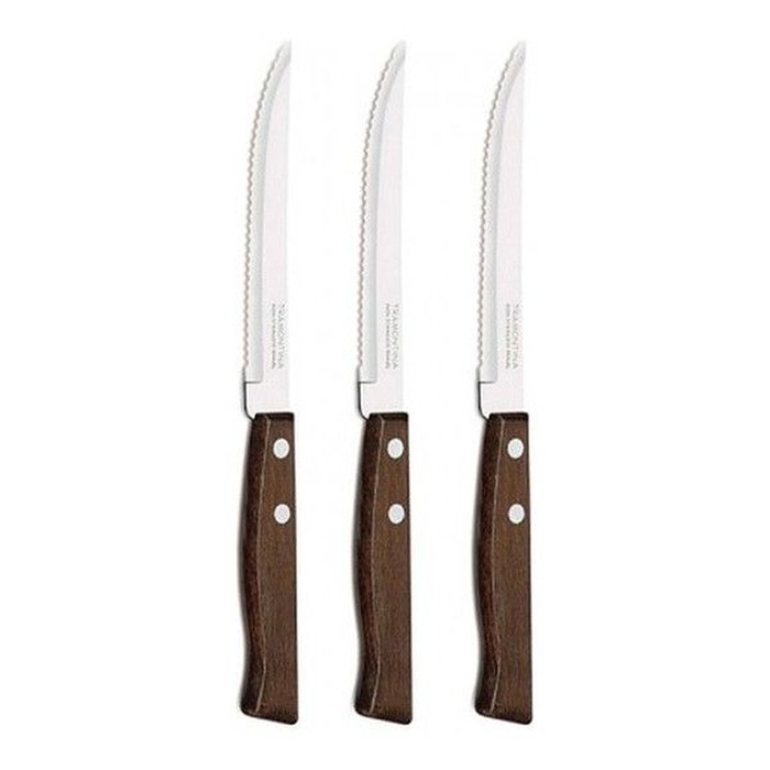 Made in Brazil Pisau Steak Gagang Kayu TRAMONTINA set 3pc Steak Knife