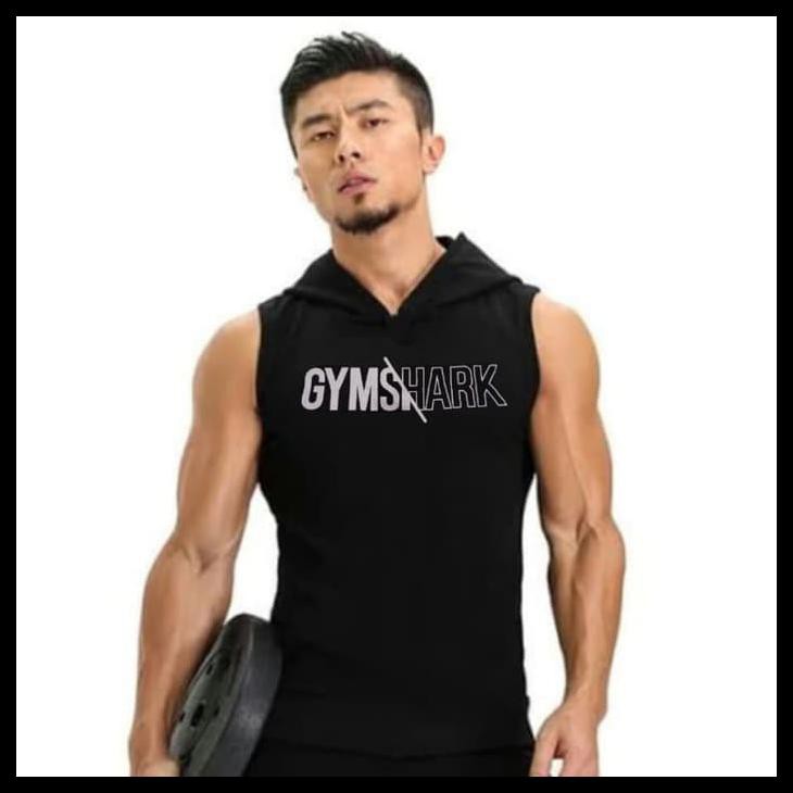 Singlet Hoodie New Gymshark Shark Fitnes Baju Kaos Training Gym Pria