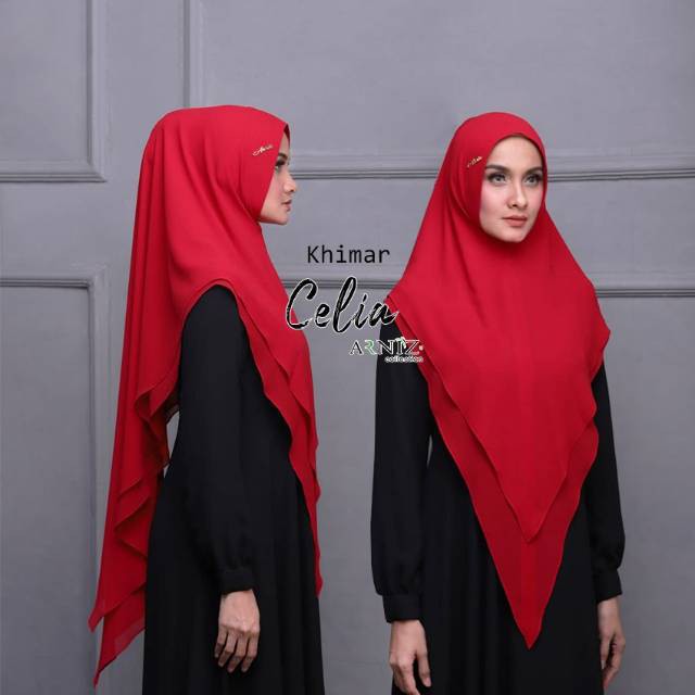 KHIMAR CELIA BY ARNIZ/kerudung panjang/jilbab dewasa/hijab dewasa/khimar ceruty babydoll/2 layers