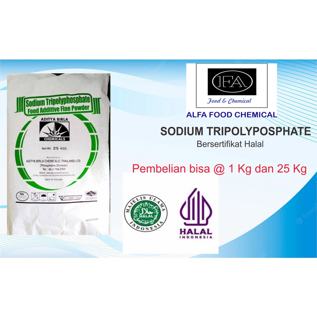 

STTP ( PENGENYAL MAKANAN) EX ADITYA BIRLA THAILAND PACKINGAN @1 KG DAN 25 KG