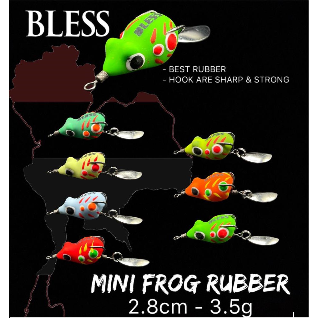 Soft Lure Bless Mini Frog Rubber Panjang 2.8 cm Berat 3.5 gram