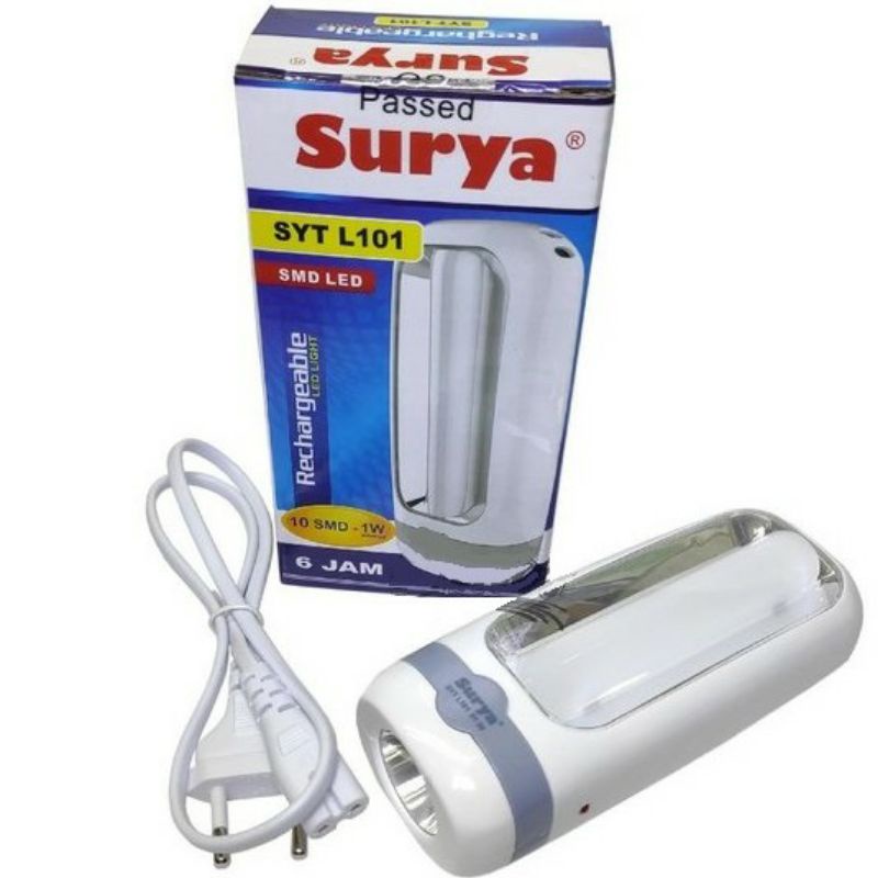 Lampu Senter SURYA SYT L101 SMD LED Emergency Rechargeable Flashlight