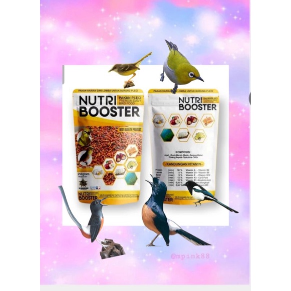 nutri booster 250 gr pakan burung pleci harian premium daily bird food dorodod edan voer pleci makanan burung bermutu tinggi