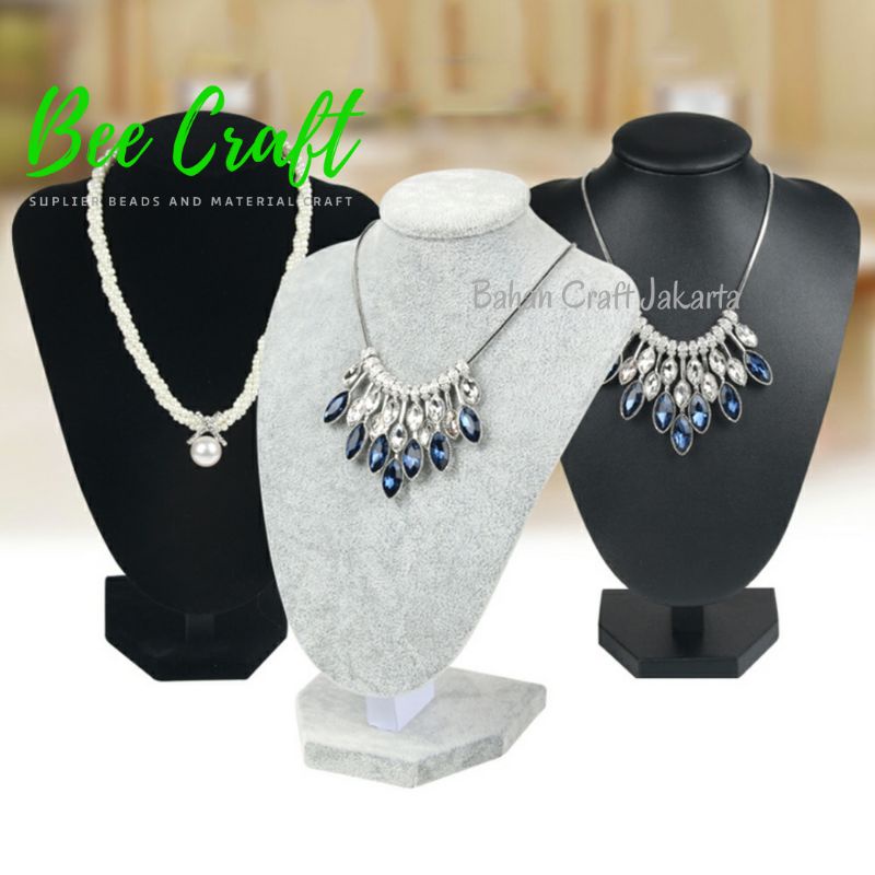 Display Pajangan Kalung Gelang Manekin leher Bahan Bludru