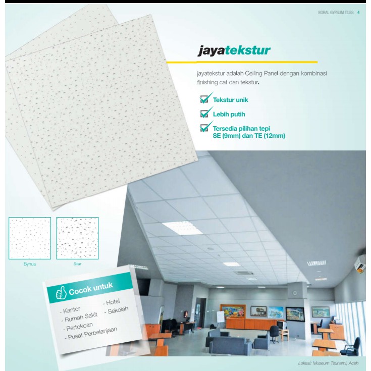 Gyptile Jayaboard  akustik  plafon  murah plafond gypsum 