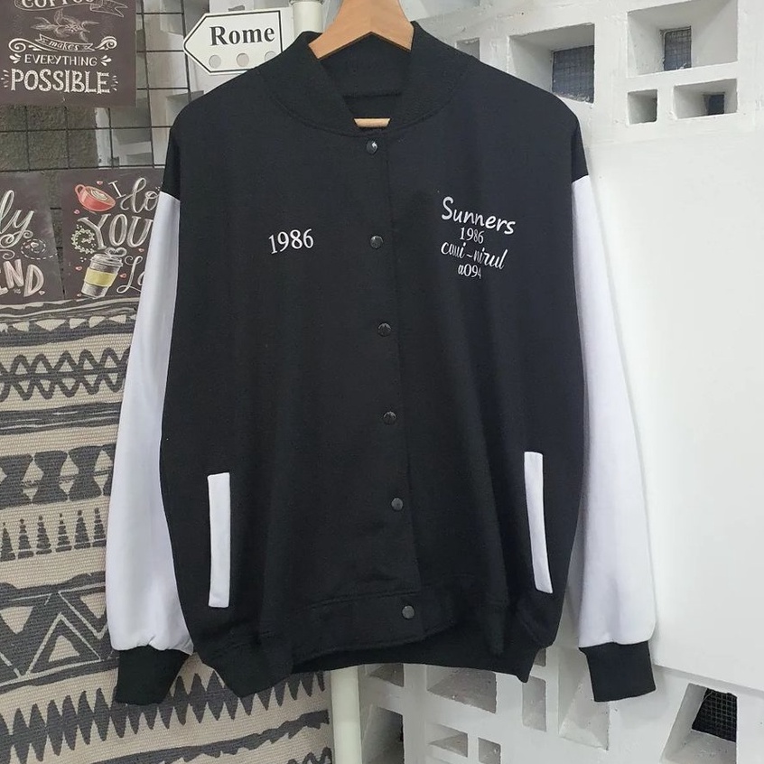 Oversize Wanita 1986 Baseball XXL Bahan Pleece Korean Style