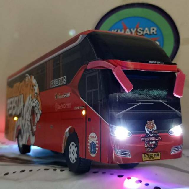 miniatur Bus bis /mainan bus bis Persija Lampu New